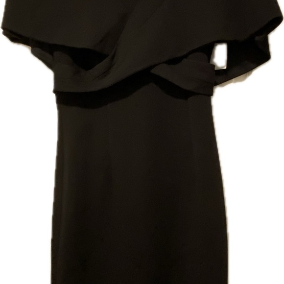 Alexia Admor Women’s Devi V Neck Midi Elegant Black Cape Dress New small - Picture 5 of 16